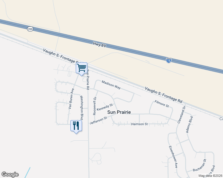 map of restaurants, bars, coffee shops, grocery stores, and more near 626 Madison Way in Great Falls