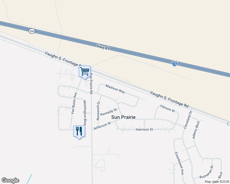 map of restaurants, bars, coffee shops, grocery stores, and more near 626 Madison Way in Great Falls