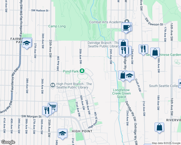 map of restaurants, bars, coffee shops, grocery stores, and more near in Seattle