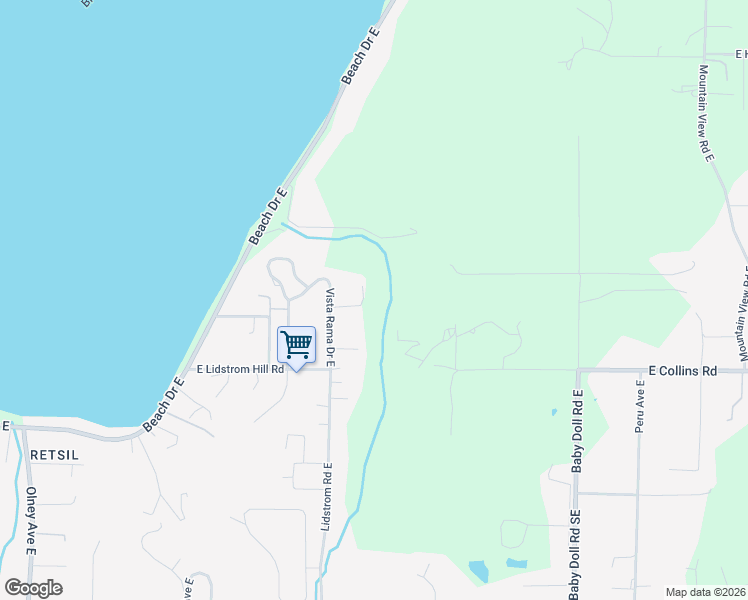 map of restaurants, bars, coffee shops, grocery stores, and more near 1920 Vista Rama Drive East in Port Orchard