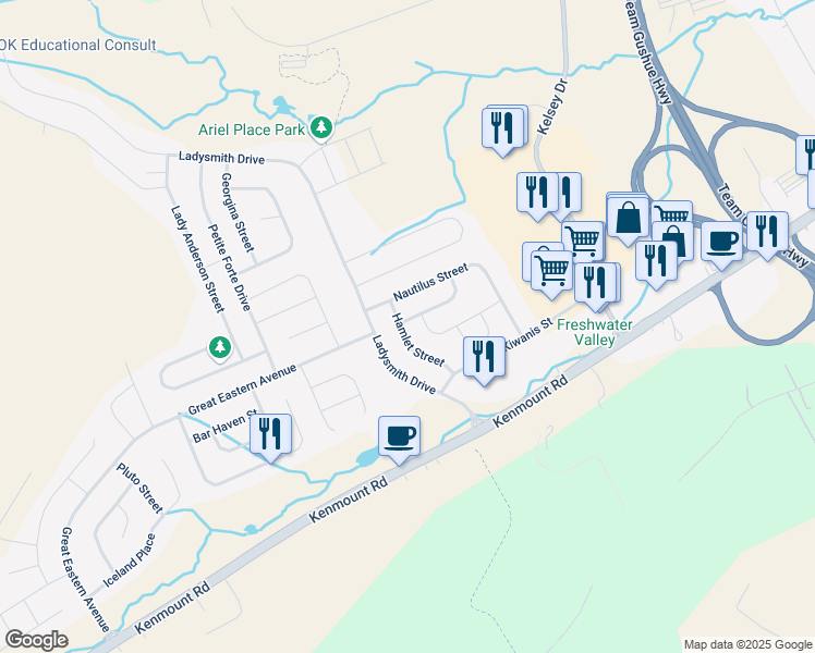 map of restaurants, bars, coffee shops, grocery stores, and more near 26 Hamlet Street in St. John's