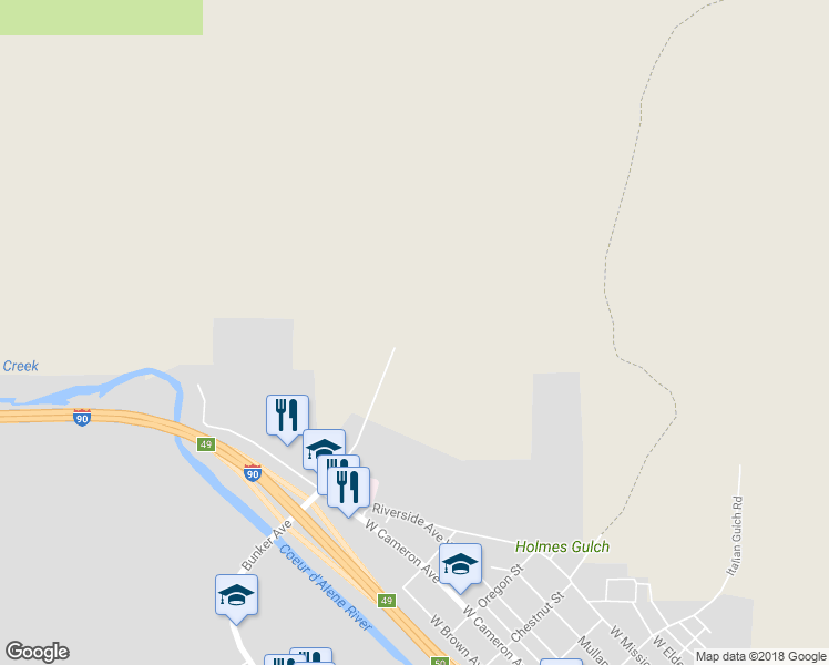 map of restaurants, bars, coffee shops, grocery stores, and more near 2 New Street in Kellogg
