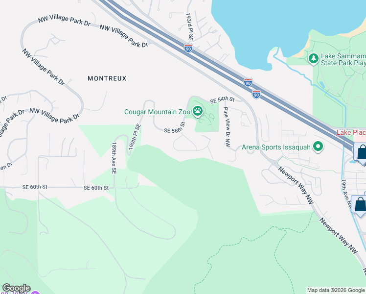 map of restaurants, bars, coffee shops, grocery stores, and more near 5610 194th Lane in Issaquah