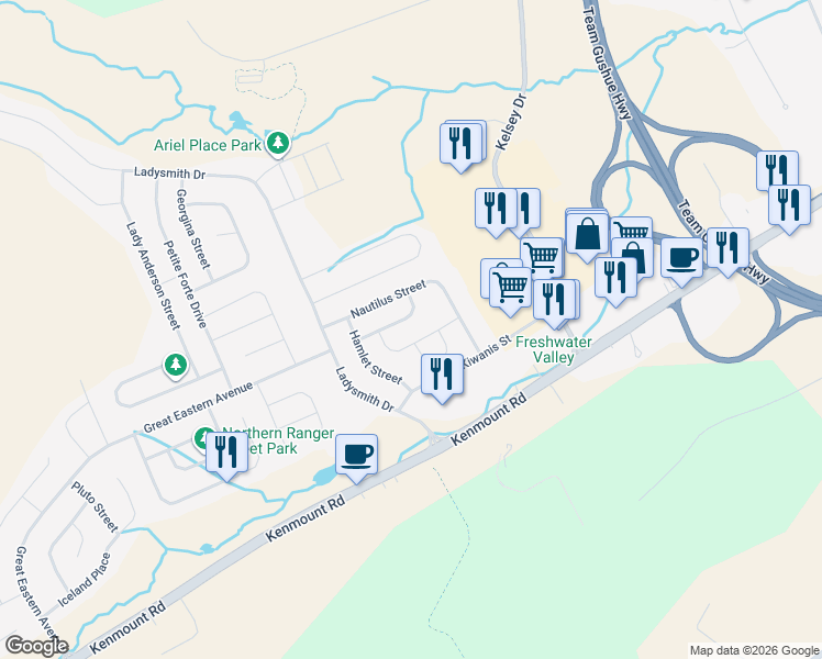 map of restaurants, bars, coffee shops, grocery stores, and more near 11 Adventure Avenue in St. John's