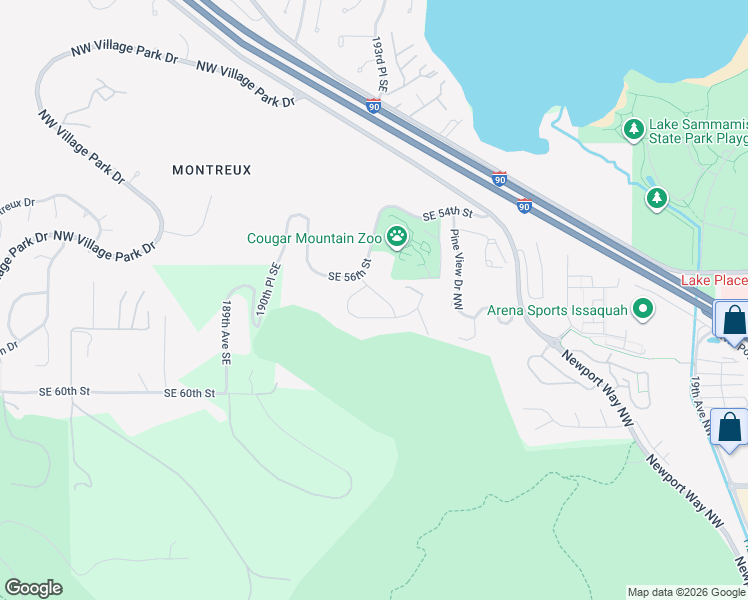 map of restaurants, bars, coffee shops, grocery stores, and more near 5610 194th Lane in Issaquah