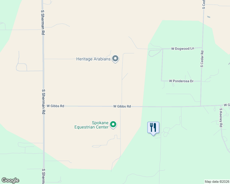 map of restaurants, bars, coffee shops, grocery stores, and more near 2128 W Gibbs Rd in Spokane