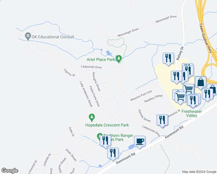 map of restaurants, bars, coffee shops, grocery stores, and more near 19 Rosalind Street in St. John's