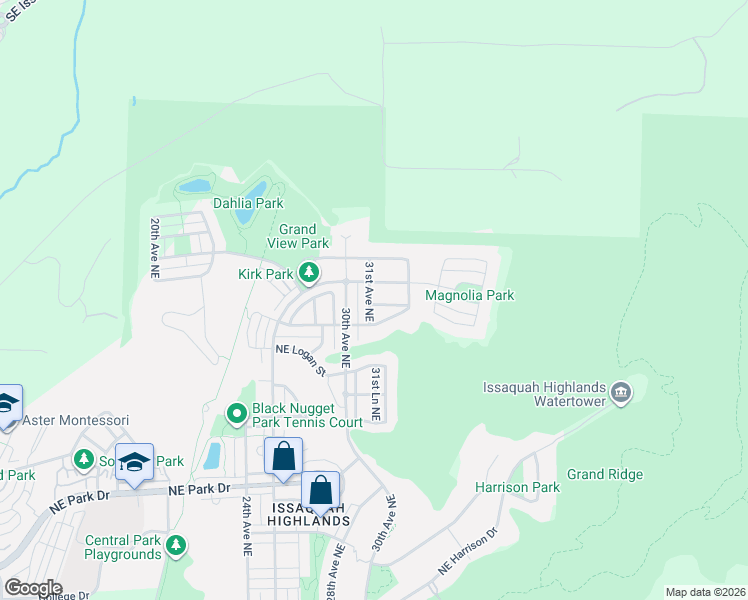 map of restaurants, bars, coffee shops, grocery stores, and more near 3110 Northeast Norton Lane in Issaquah