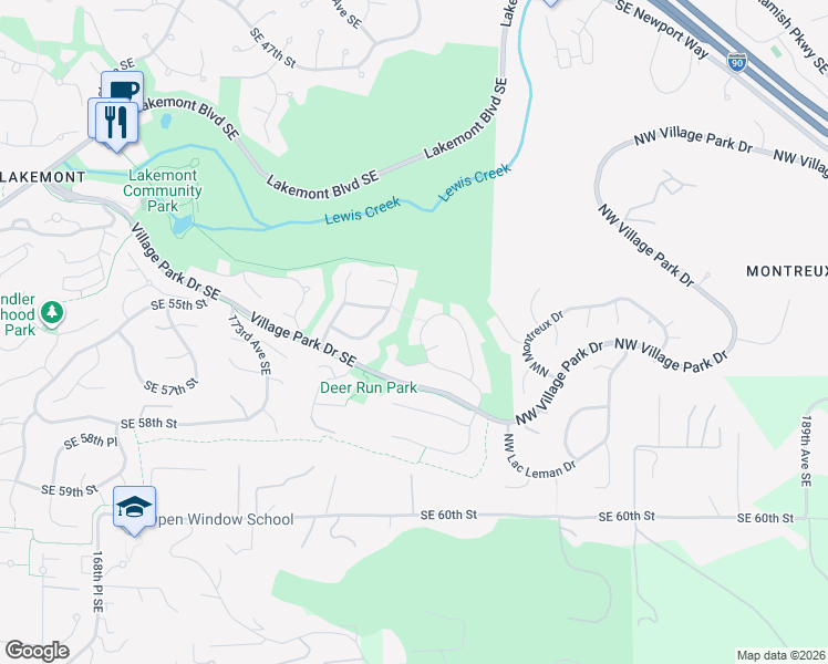 map of restaurants, bars, coffee shops, grocery stores, and more near 5586 178th Avenue Southeast in Bellevue