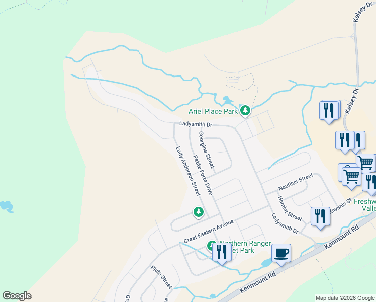 map of restaurants, bars, coffee shops, grocery stores, and more near 61 Petite Forte Drive in St. John's
