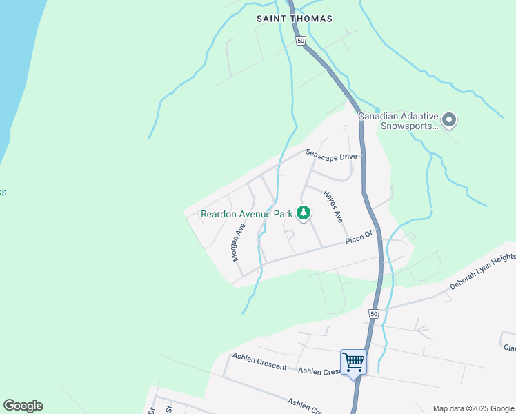 map of restaurants, bars, coffee shops, grocery stores, and more near 40 Morgan Avenue in Paradise