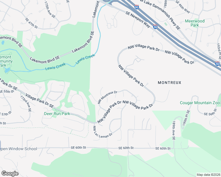 map of restaurants, bars, coffee shops, grocery stores, and more near 18208 Northwest Montreux Drive in Issaquah