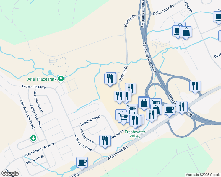 map of restaurants, bars, coffee shops, grocery stores, and more near in St. John's