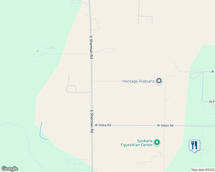 map of restaurants, bars, coffee shops, grocery stores, and more near 10917 South Sherman Road in Spokane