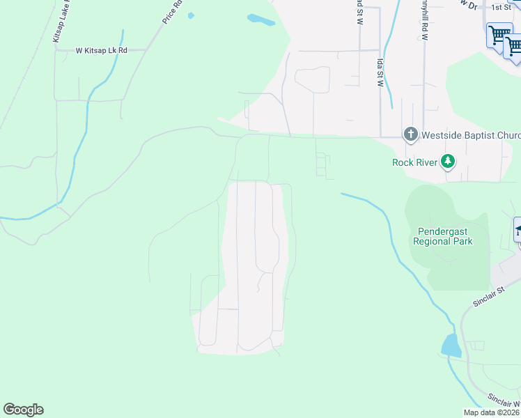 map of restaurants, bars, coffee shops, grocery stores, and more near 949 Timberline Avenue in Bremerton