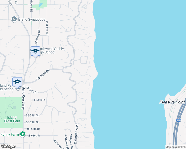 map of restaurants, bars, coffee shops, grocery stores, and more near 5330 Butterworth Road in Mercer Island