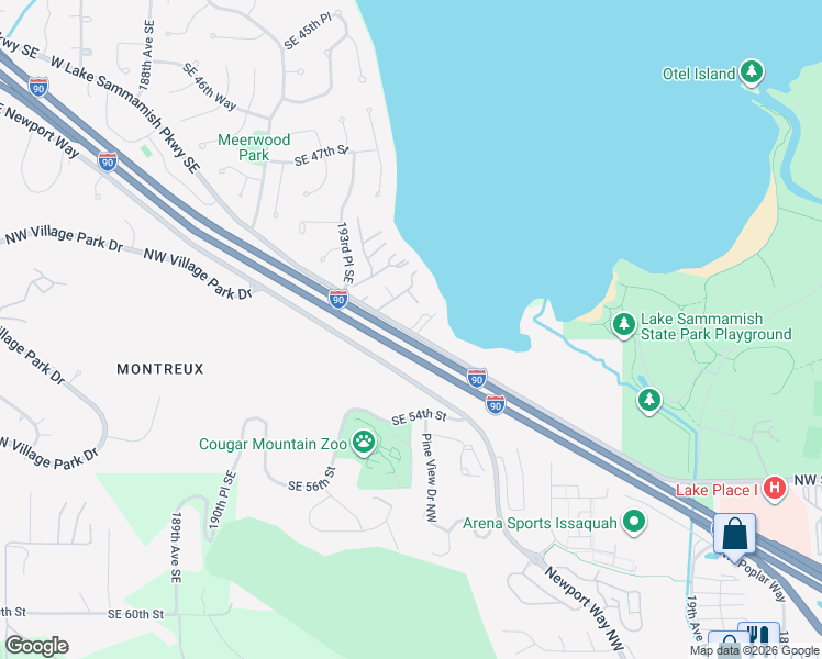 map of restaurants, bars, coffee shops, grocery stores, and more near 5000 Northwest Sammamish Road in Issaquah