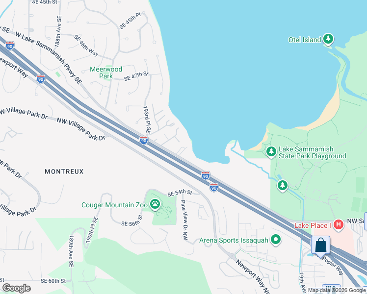 map of restaurants, bars, coffee shops, grocery stores, and more near 5000 Northwest Sammamish Road in Issaquah