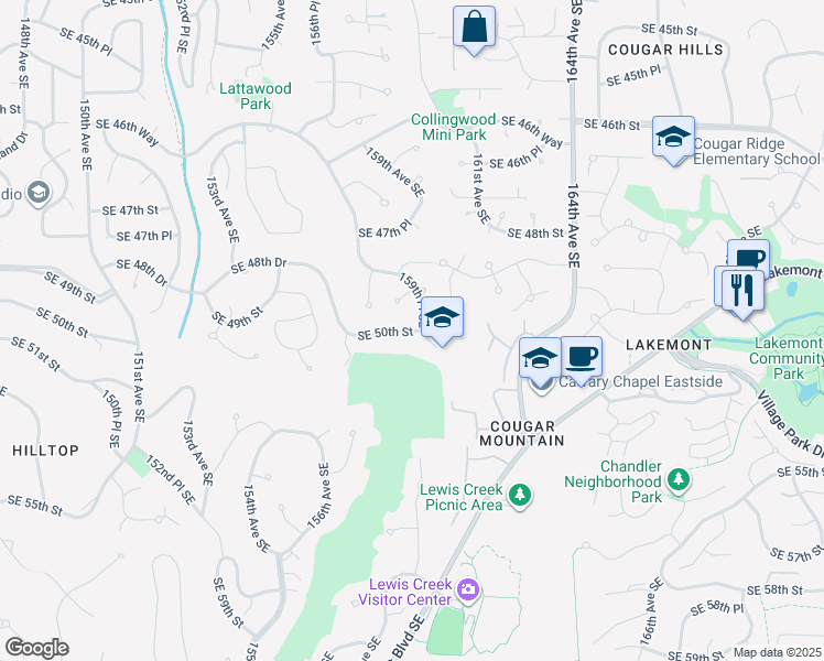 map of restaurants, bars, coffee shops, grocery stores, and more near in Bellevue
