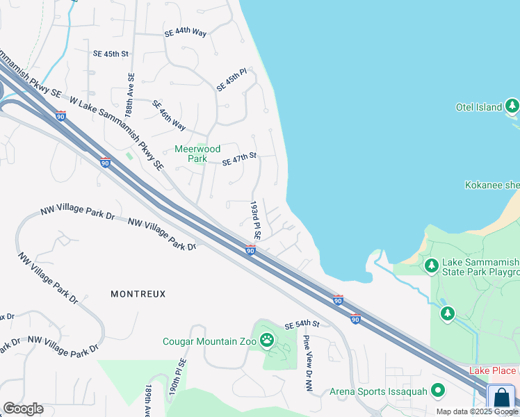 map of restaurants, bars, coffee shops, grocery stores, and more near 4804 194th Avenue Southeast in Issaquah