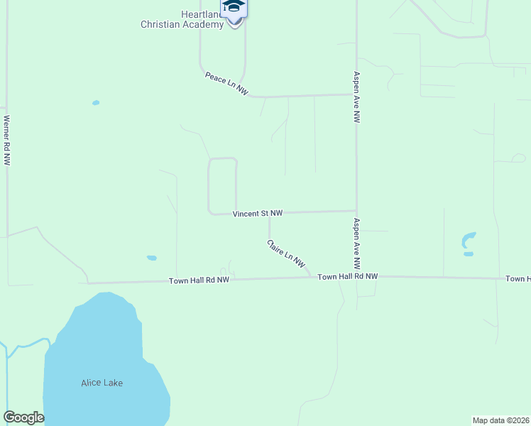 map of restaurants, bars, coffee shops, grocery stores, and more near 2061 Vincent Street Northwest in Bemidji