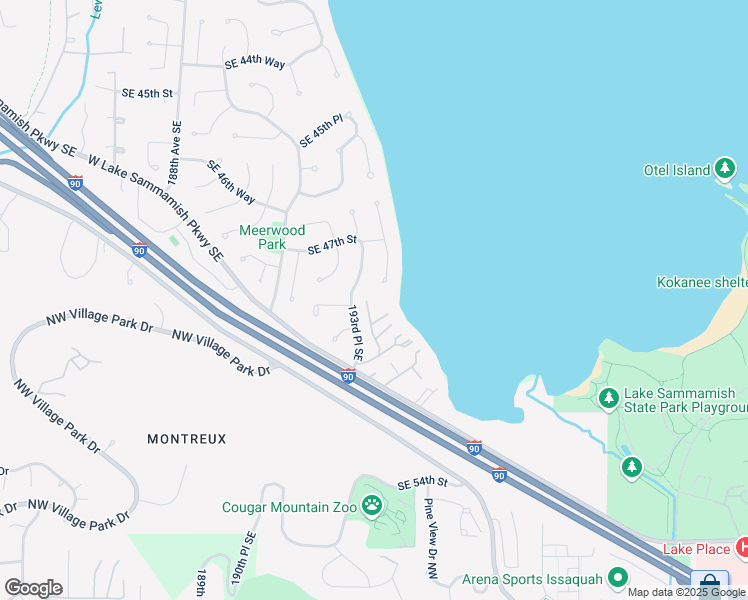 map of restaurants, bars, coffee shops, grocery stores, and more near 4804 194th Avenue Southeast in Issaquah