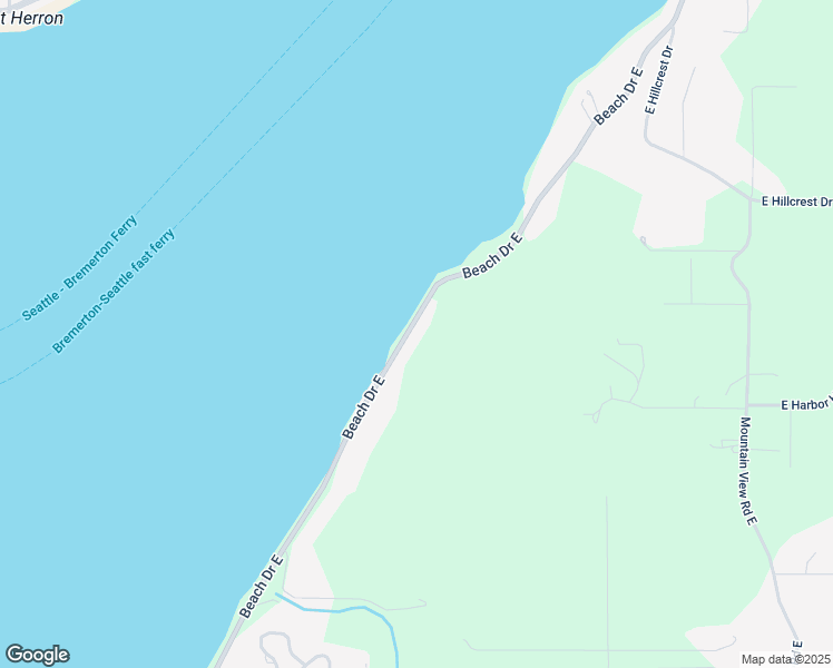 map of restaurants, bars, coffee shops, grocery stores, and more near 2835 Beach Drive East in Port Orchard