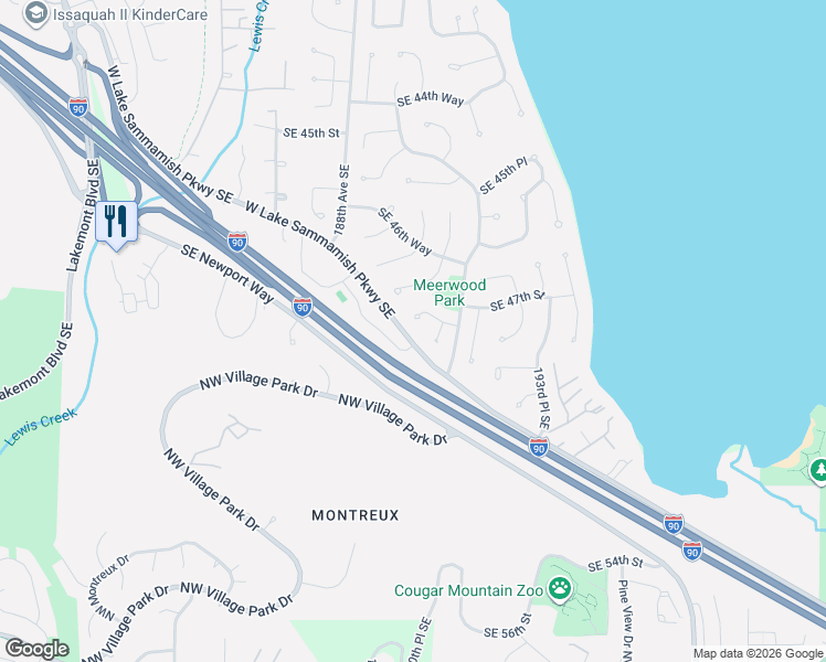 map of restaurants, bars, coffee shops, grocery stores, and more near 4731 191st Place Southeast in Issaquah
