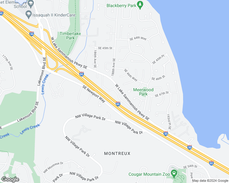 map of restaurants, bars, coffee shops, grocery stores, and more near 4635 West Lake Sammamish Parkway Southeast in Issaquah