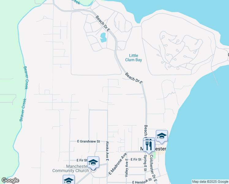 map of restaurants, bars, coffee shops, grocery stores, and more near 7621 East Idaho Street in Port Orchard