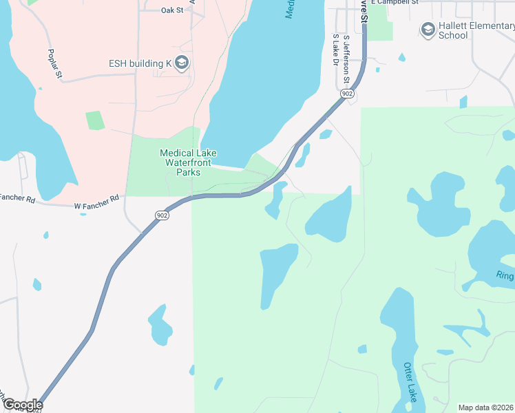 map of restaurants, bars, coffee shops, grocery stores, and more near 1301 South Lefevre Road in Medical Lake