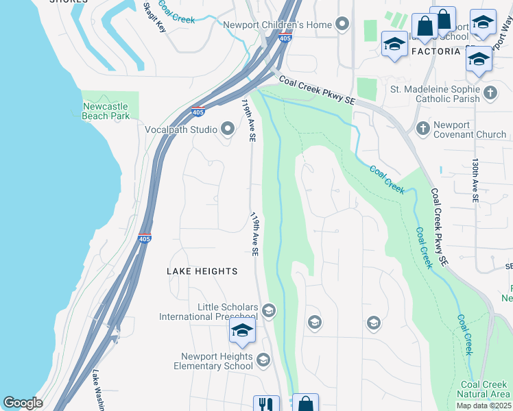 map of restaurants, bars, coffee shops, grocery stores, and more near in Bellevue
