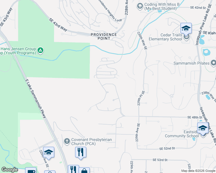 map of restaurants, bars, coffee shops, grocery stores, and more near 22519 Southeast 46th Place in Issaquah