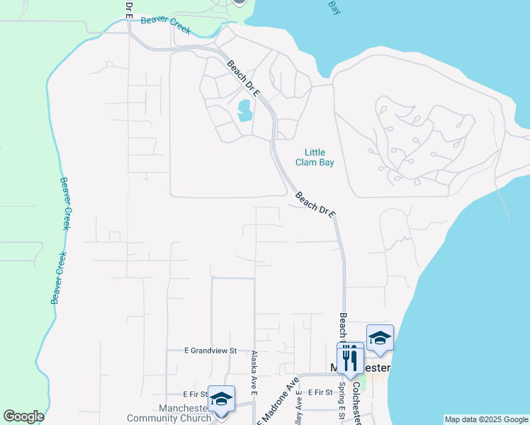 map of restaurants, bars, coffee shops, grocery stores, and more near 7621 East Idaho Street in Port Orchard