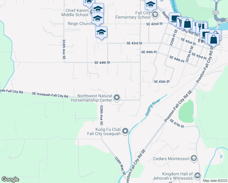 map of restaurants, bars, coffee shops, grocery stores, and more near 4549 329th Place Southeast in Fall City
