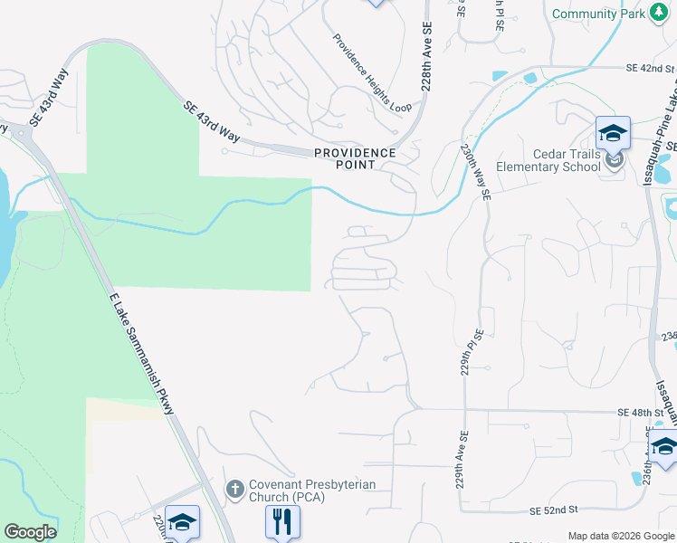 map of restaurants, bars, coffee shops, grocery stores, and more near 22505 Southeast 45th Lane in Issaquah
