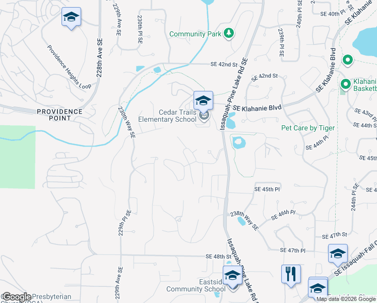 map of restaurants, bars, coffee shops, grocery stores, and more near 4425 Issaquah-Pine Lake Road Southeast in Sammamish