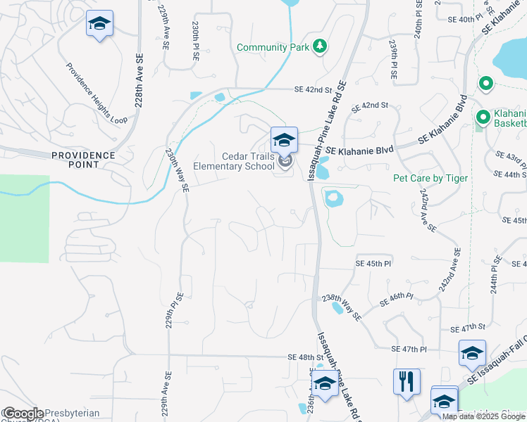 map of restaurants, bars, coffee shops, grocery stores, and more near 4425 Issaquah-Pine Lake Road Southeast in Sammamish