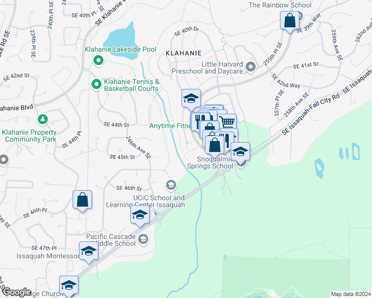 map of restaurants, bars, coffee shops, grocery stores, and more near 4495 248th Lane Southeast in Issaquah