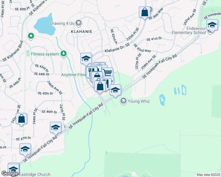 map of restaurants, bars, coffee shops, grocery stores, and more near 4570 Klahanie Drive Southeast in Issaquah