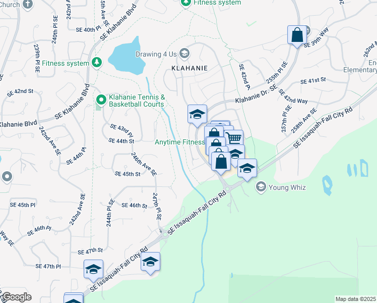 map of restaurants, bars, coffee shops, grocery stores, and more near 4450 248th Lane Southeast in Issaquah