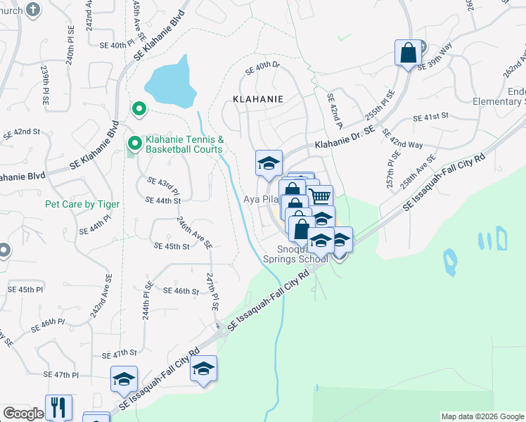 map of restaurants, bars, coffee shops, grocery stores, and more near 4450 248th Lane Southeast in Issaquah