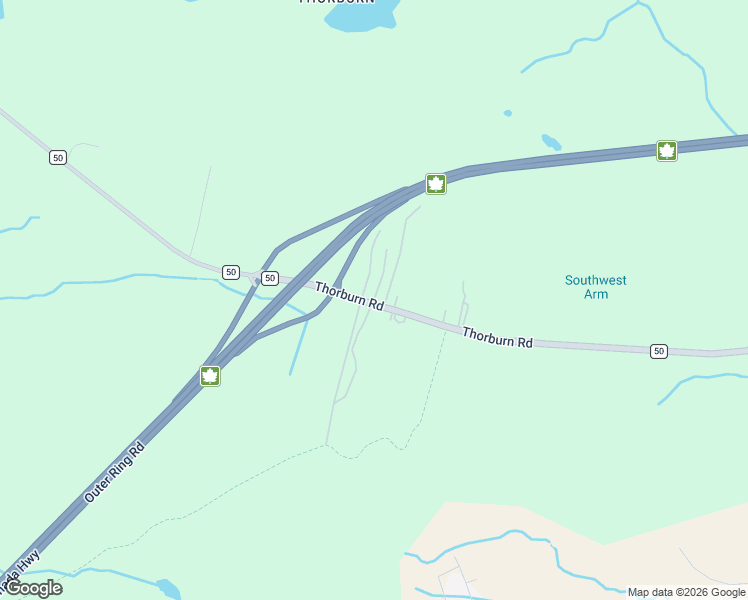 map of restaurants, bars, coffee shops, grocery stores, and more near 570 Thorburn Road in St. John's