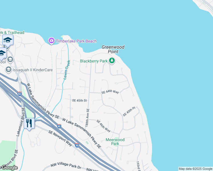 map of restaurants, bars, coffee shops, grocery stores, and more near 4351 191st Avenue Southeast in Issaquah