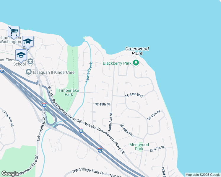 map of restaurants, bars, coffee shops, grocery stores, and more near 4336 187th Place Southeast in Issaquah