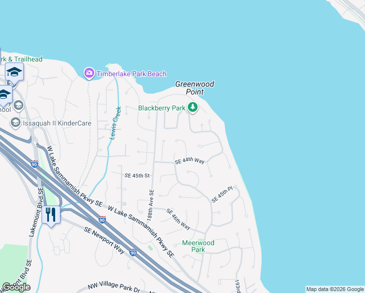 map of restaurants, bars, coffee shops, grocery stores, and more near 4351 191st Avenue Southeast in Issaquah