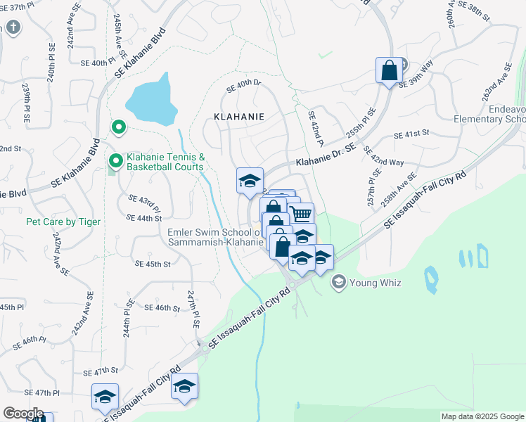 map of restaurants, bars, coffee shops, grocery stores, and more near 4459 249th Terrace Southeast in Issaquah
