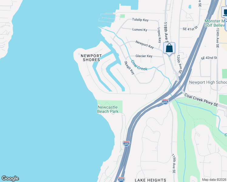 map of restaurants, bars, coffee shops, grocery stores, and more near 2 Crescent Key in Bellevue