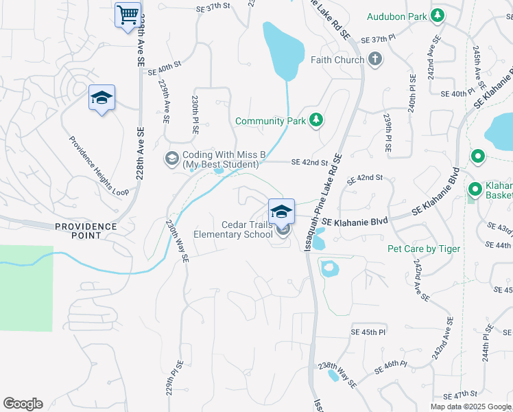 map of restaurants, bars, coffee shops, grocery stores, and more near 4331 Issaquah-Pine Lake Road Southeast in Issaquah