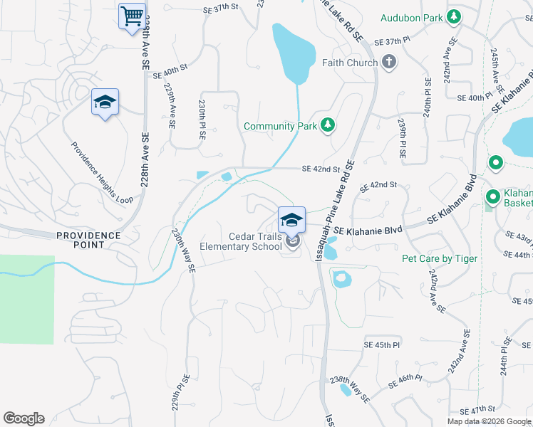 map of restaurants, bars, coffee shops, grocery stores, and more near 4331 Issaquah-Pine Lake Road Southeast in Issaquah